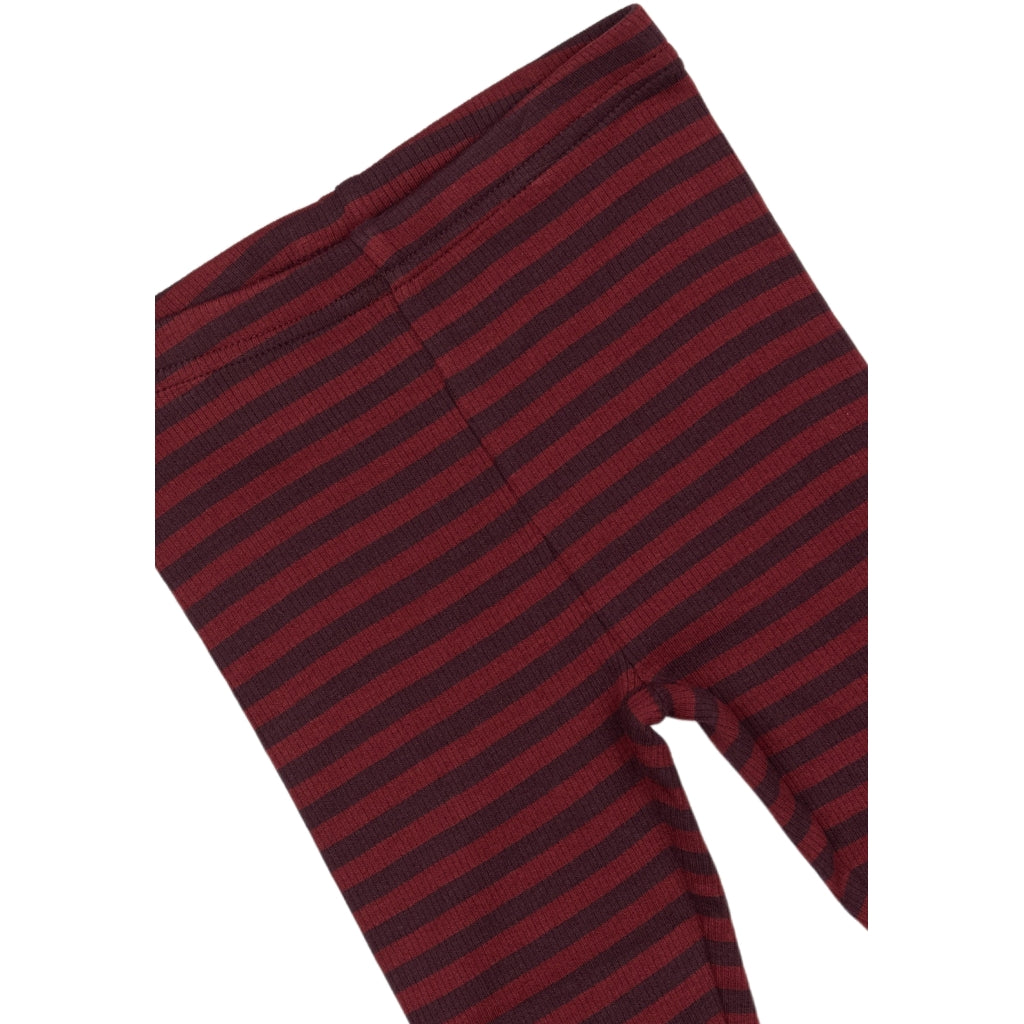 PETIT PIAO Legging Modal Striped Leggings Dark Grape/biking red