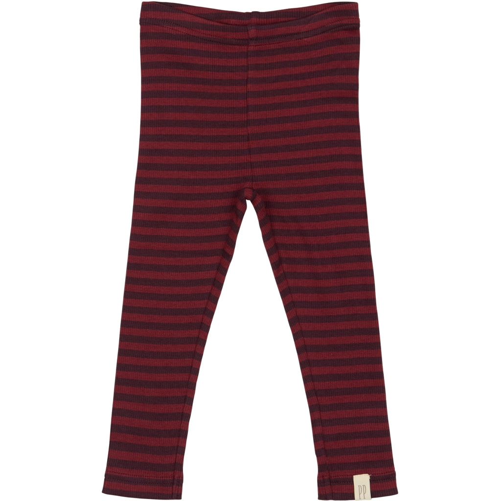 PETIT PIAO Legging Modal Striped Leggings Dark Grape/biking red