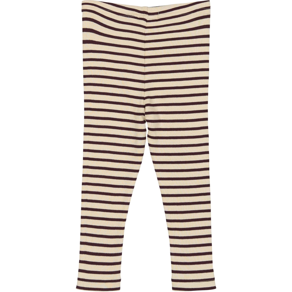 PETIT PIAO Legging Modal Striped Leggings Dark Grape/off white