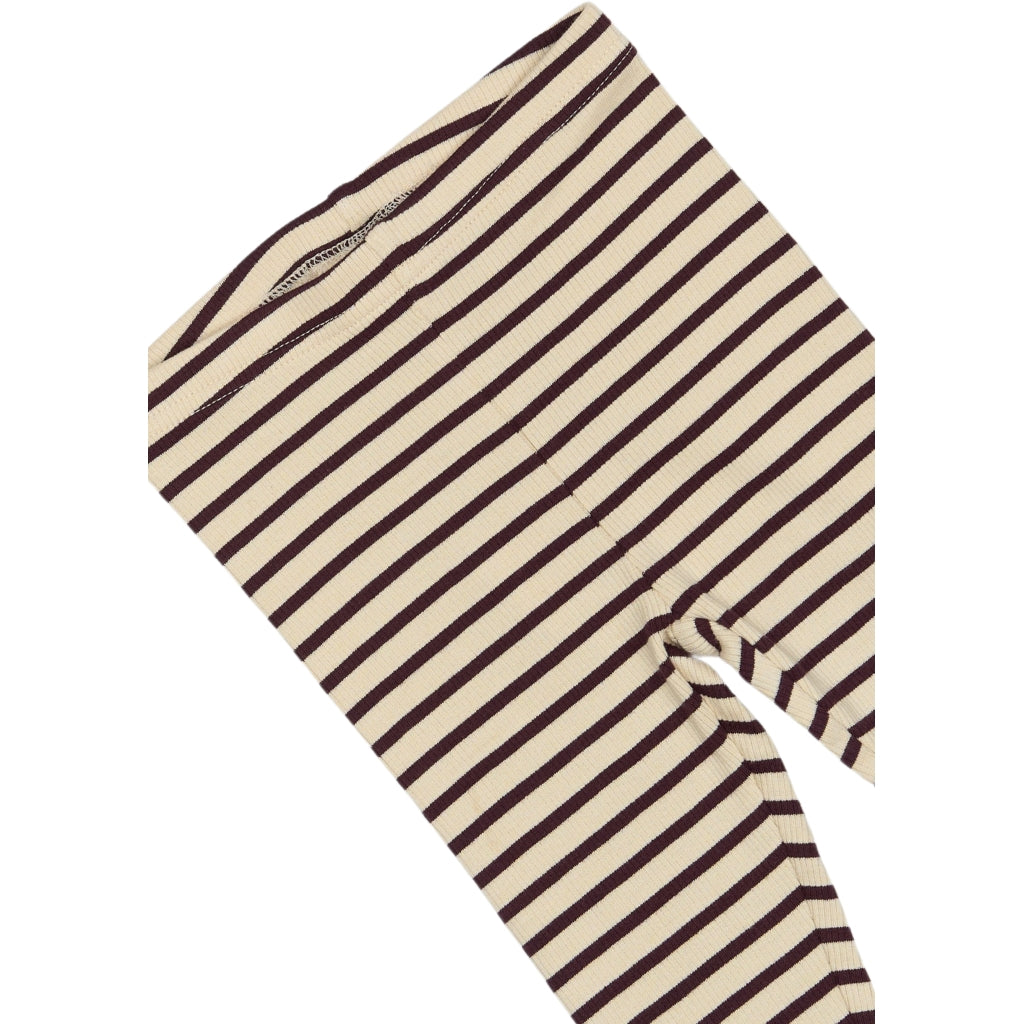 PETIT PIAO Legging Modal Striped Leggings Dark Grape/off white