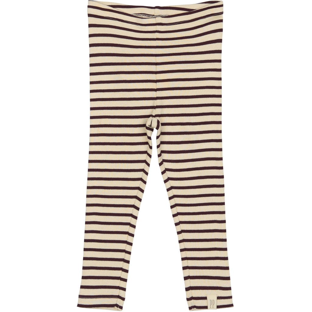 PETIT PIAO Legging Modal Striped Leggings Dark Grape/off white