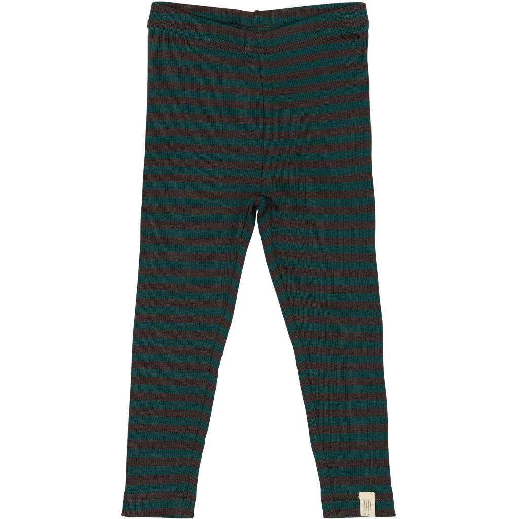 PETIT PIAO Legging Modal Striped Leggings Dark sea/coffe bean
