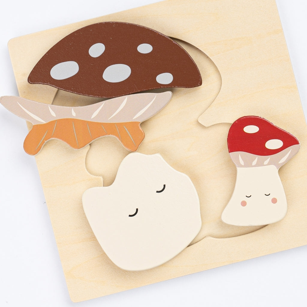 Fabelab Mushroom & Hedgehog Puzzle 2 pack - Wood Wooden Toys Multi Colours