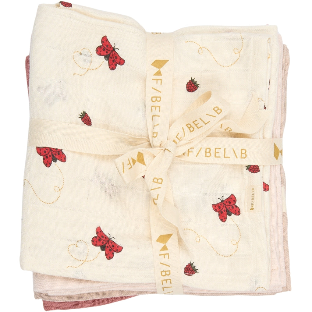 Fabelab Muslin 4-pack - Into The Garden Swaddles & Muslin Cloths Peach whip