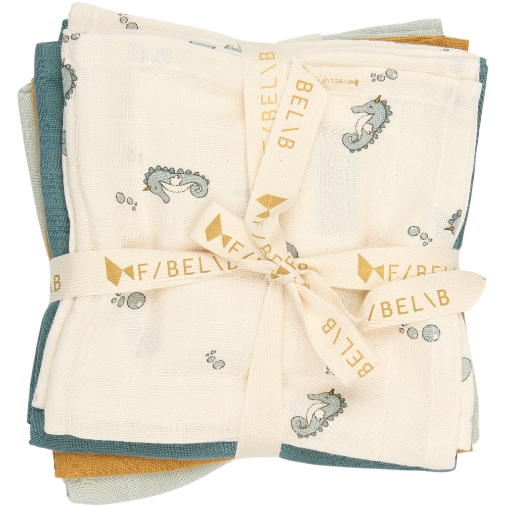 Fabelab Muslin 4-pack - Under The Sea Swaddles & Muslin Cloths Wood Thrush