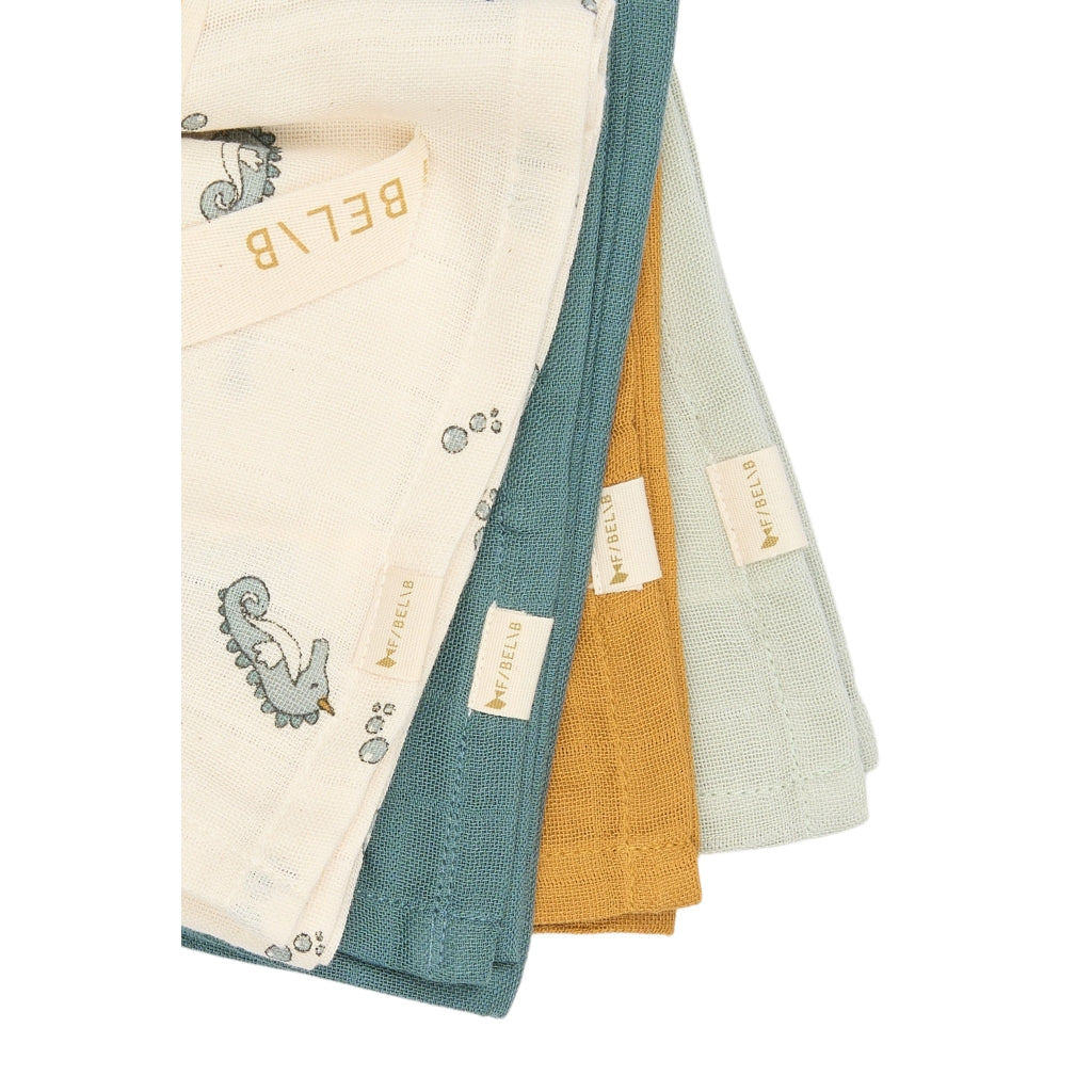 Fabelab Muslin 4-pack - Under The Sea Swaddles & Muslin Cloths Wood Thrush