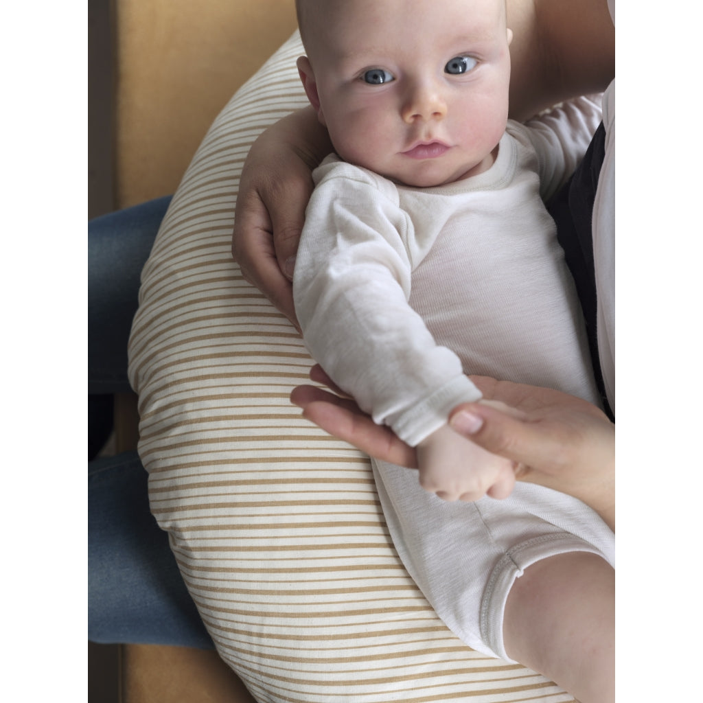 Fabelab Nursing Pillow Cover - Caramel Stripes NURSING PILLOWS Natural/caramel stripes