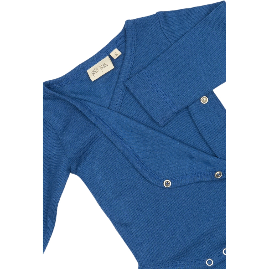 PETIT PIAO PPDi Body L/S fold over NB NOOS Bodystockings True Blue