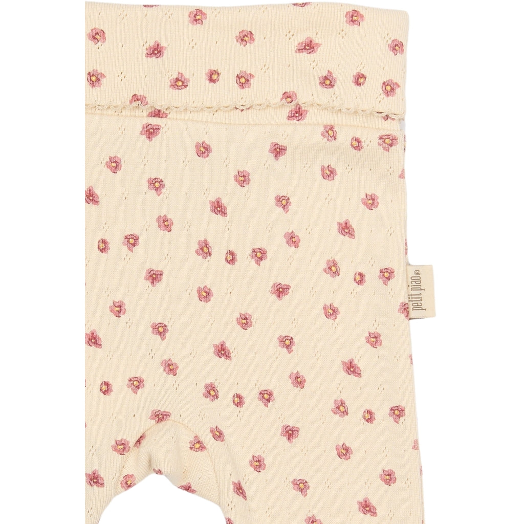 PETIT PIAO PPDia fold leggings pointel NB Leggings Autumn Anemone AOP