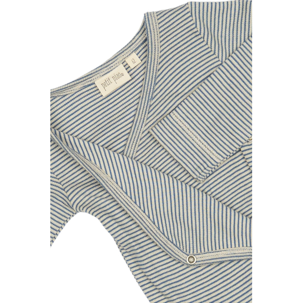 PETIT PIAO PPDian Body L/S fold over stripe NB NOOS Bodystockings True Navy/Dark off white