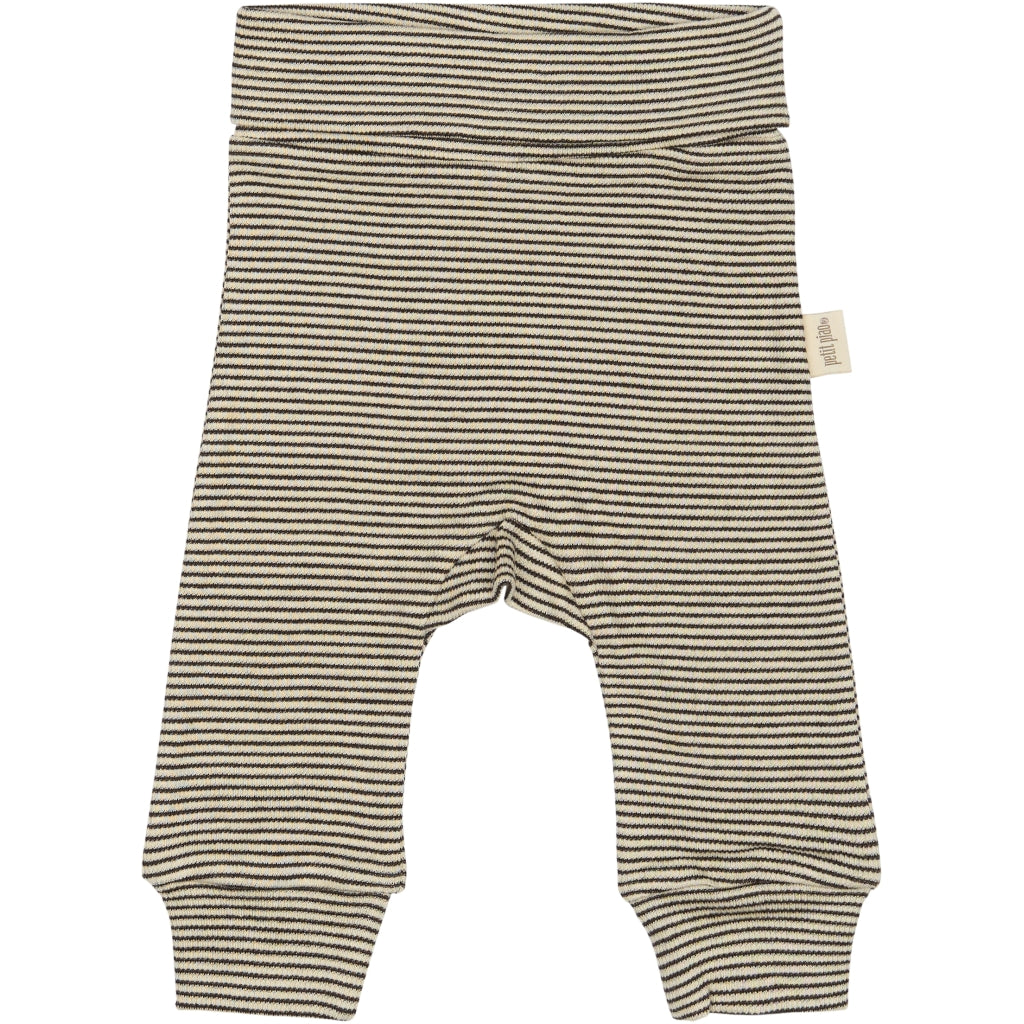 PETIT PIAO PPDian fold leggings stripe NB NOOS Leggings Coffee Bean/Dark Off White