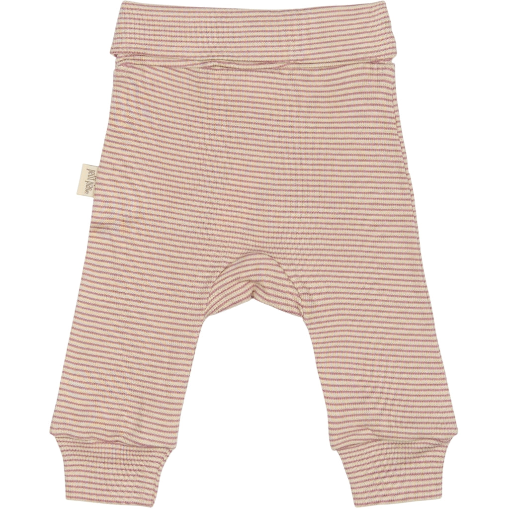 PETIT PIAO PPDian fold leggings stripe NB NOOS Leggings Nostalgic Rose/Dark Off White