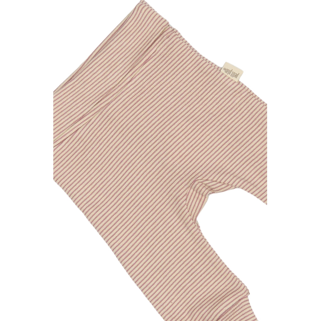 PETIT PIAO PPDian fold leggings stripe NB NOOS Leggings Nostalgic Rose/Dark Off White