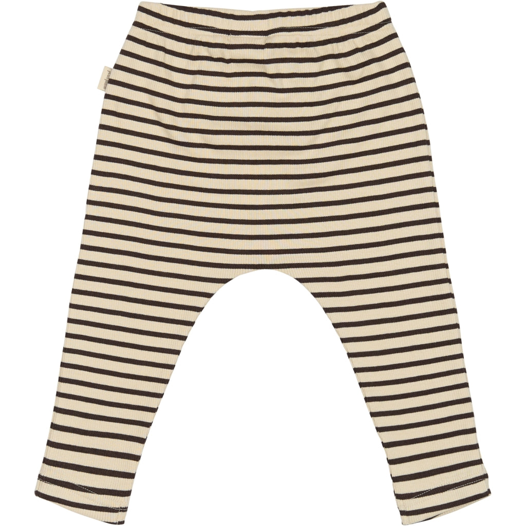 PETIT PIAO Pants Modal Striped Bukser Coffee bean/off white