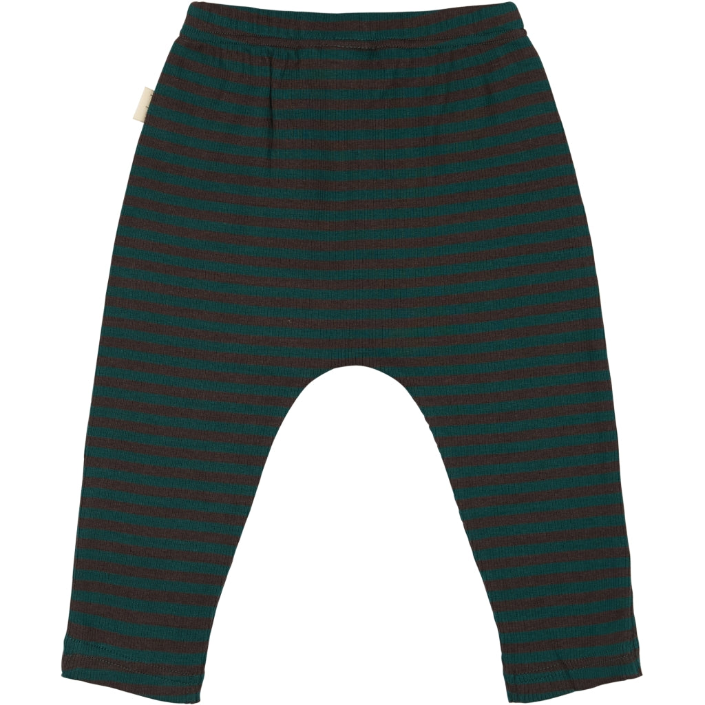 PETIT PIAO Pants Modal Striped Bukser Dark sea/coffe bean