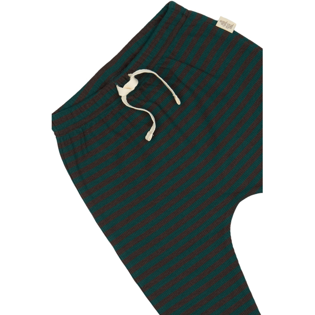 PETIT PIAO Pants Modal Striped Bukser Dark sea/coffe bean