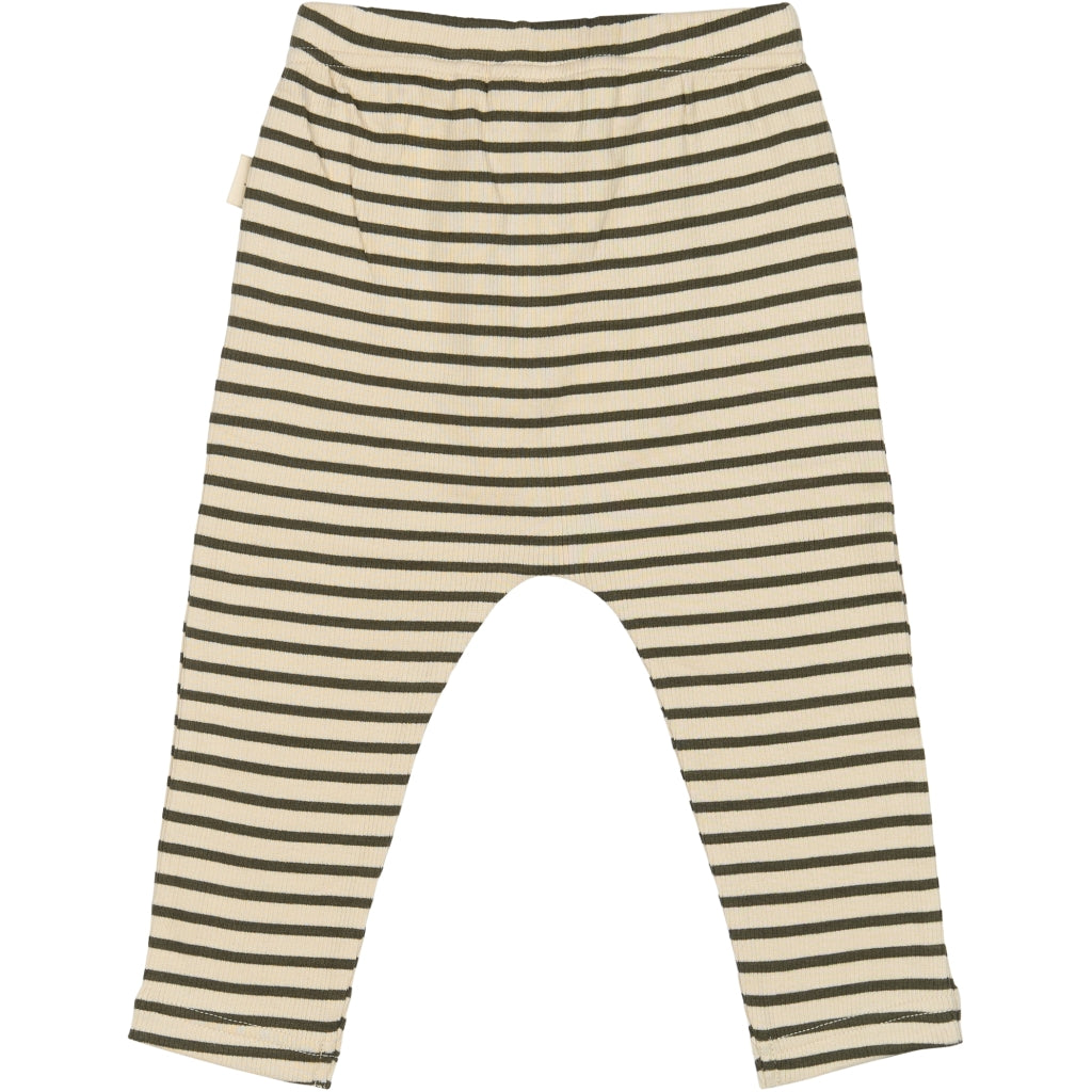 PETIT PIAO Pants Modal Striped Bukser Green leaf/off white