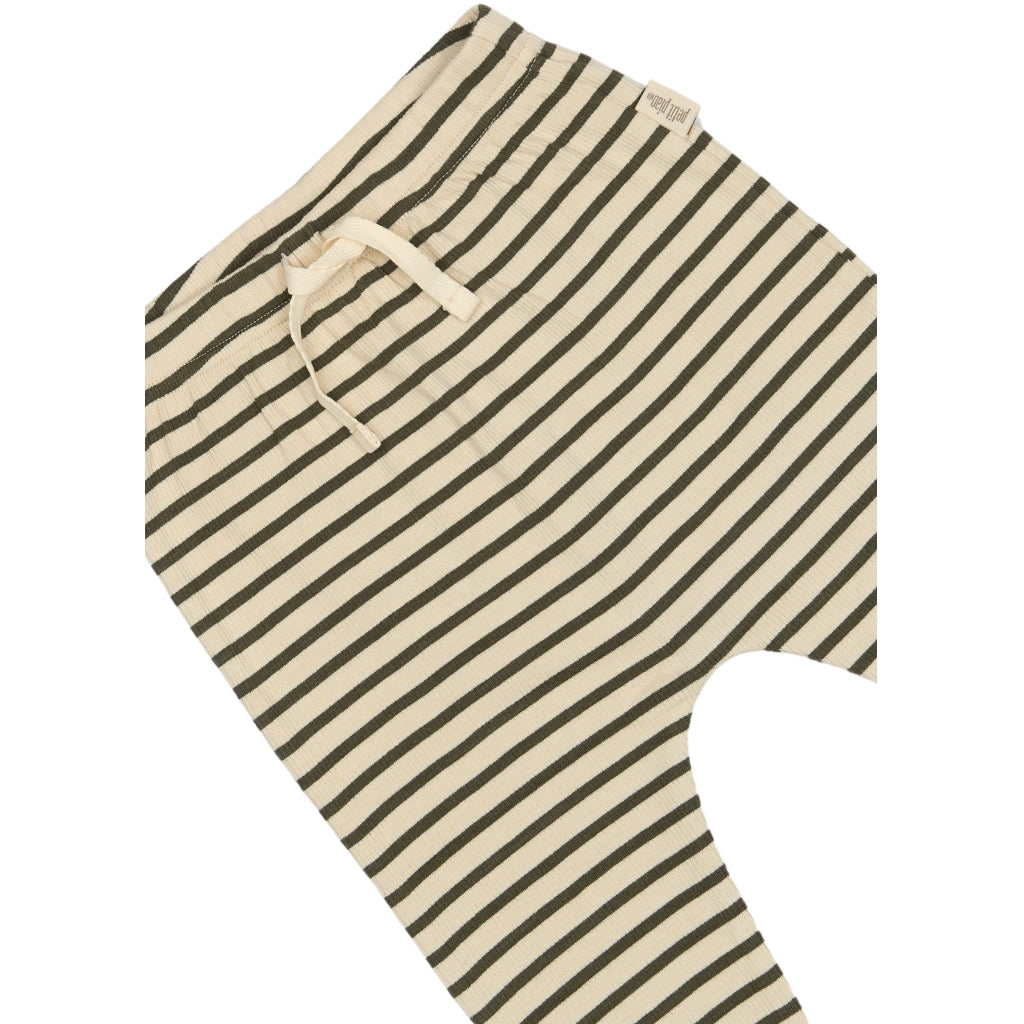 PETIT PIAO Pants Modal Striped Bukser Green leaf/off white