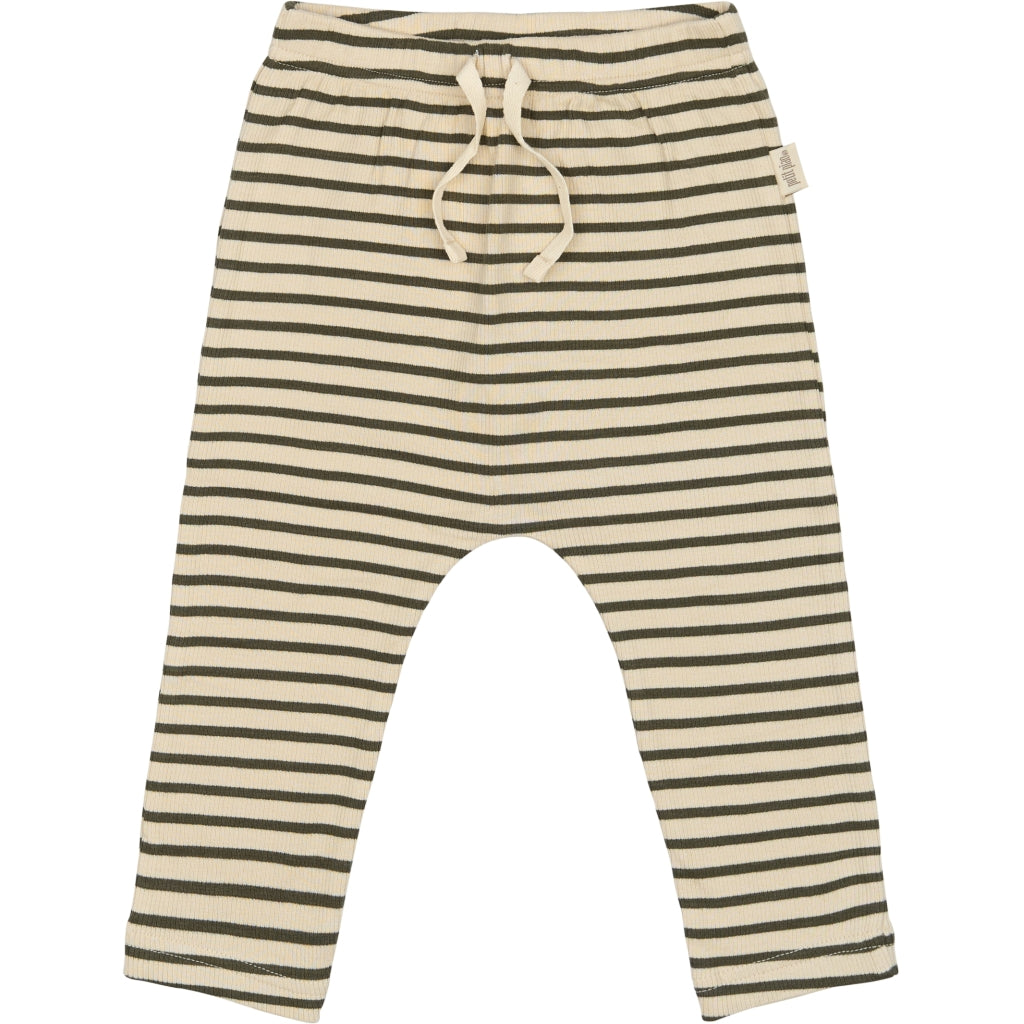PETIT PIAO Pants Modal Striped Bukser Green leaf/off white