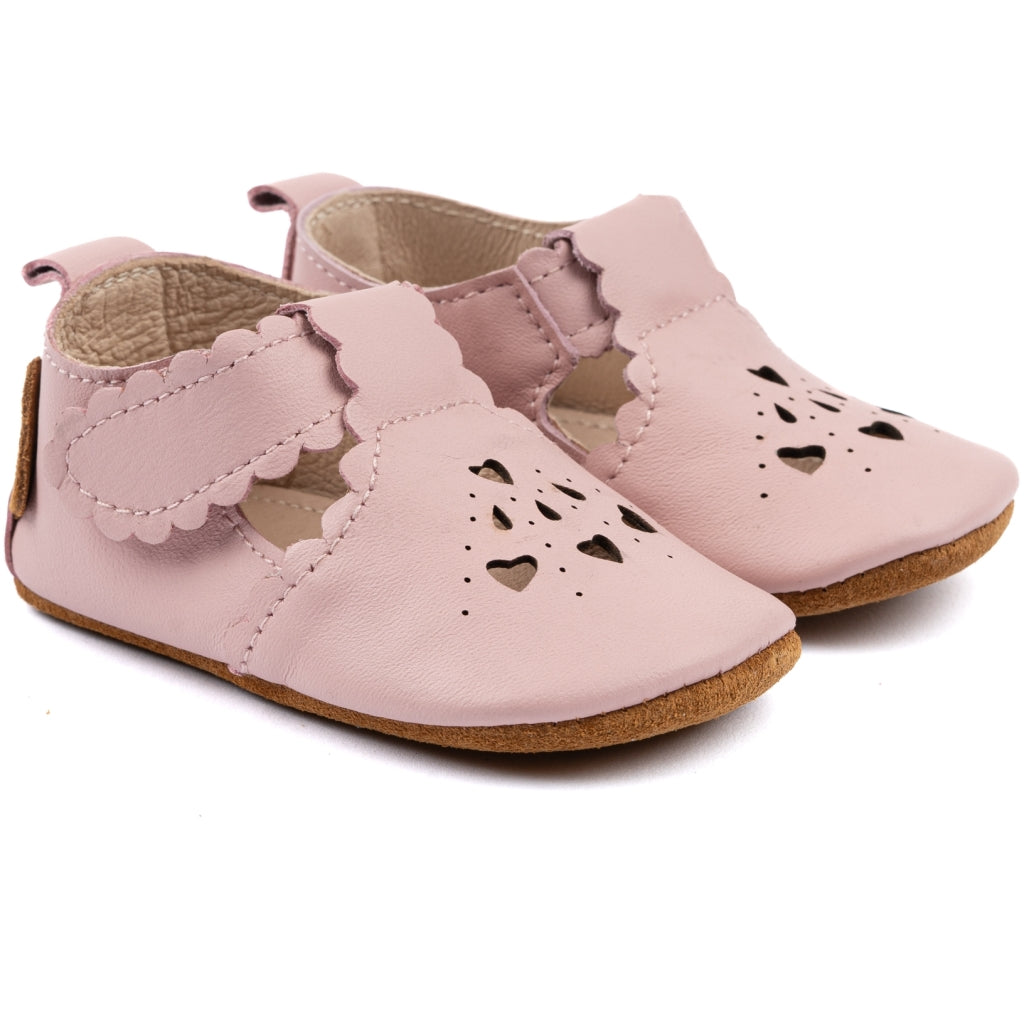Mikk-Line Prewalker Læder Sandal m/ Hjerte Prewalker Adobe Rose