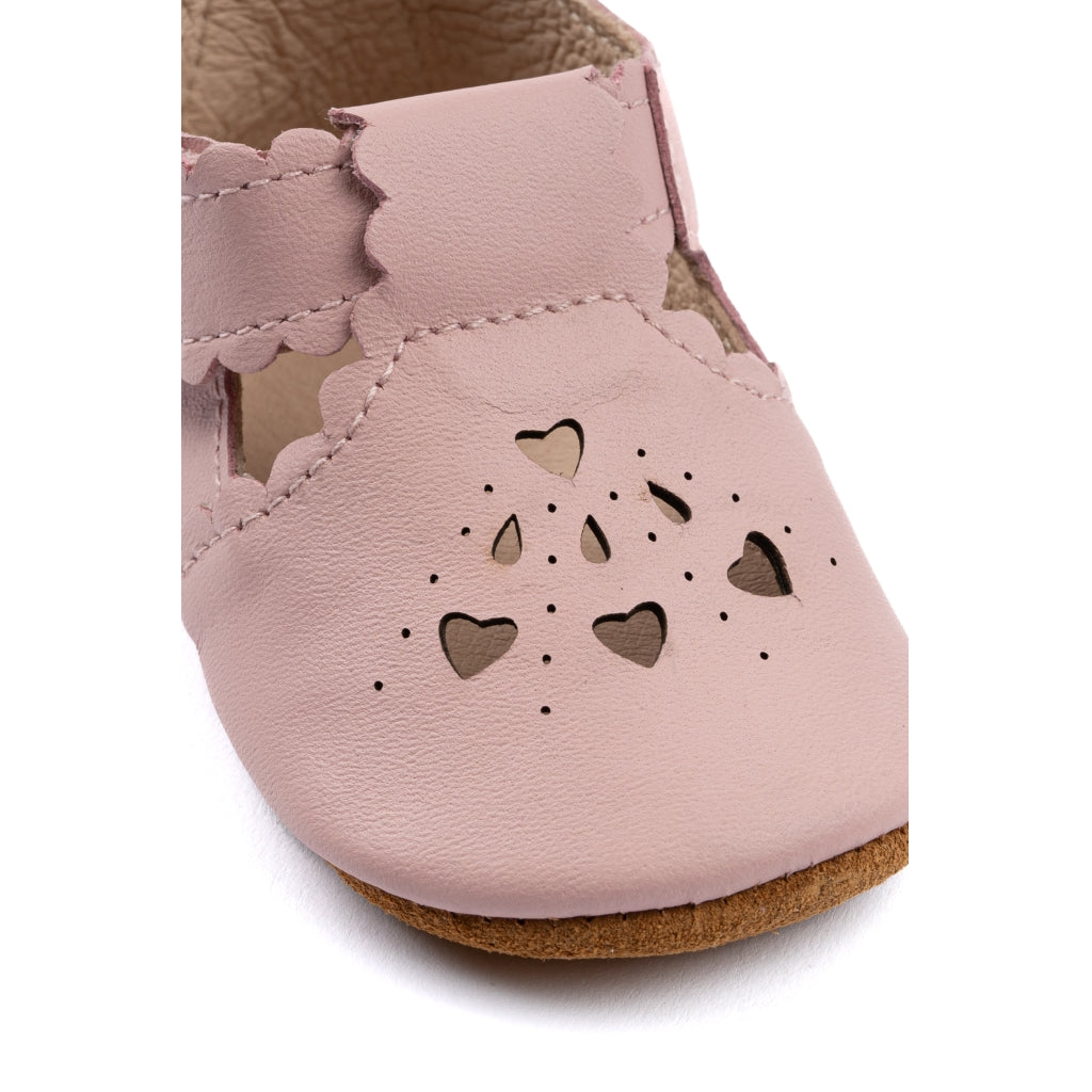 Mikk-Line Prewalker Læder Sandal m/ Hjerte Prewalker Adobe Rose