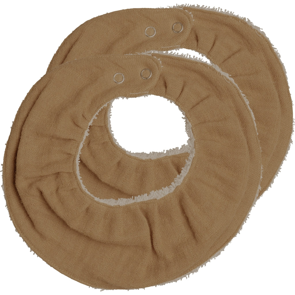 Fabelab Ruffle Bib - Caramel - 2 pack Hagesmække og savlesmække Caramel