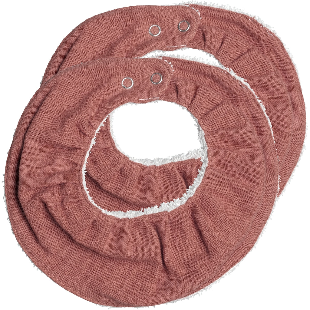 Fabelab Ruffle Bib - Clay - 2 pack Hagesmække og savlesmække Clay