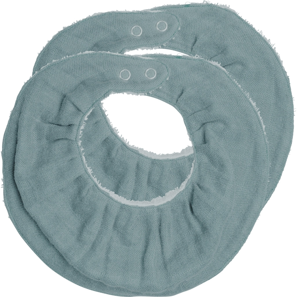 Fabelab Ruffle Bib - Cottage Blue - 2 pack Hagesmække og savlesmække Cottage Blue
