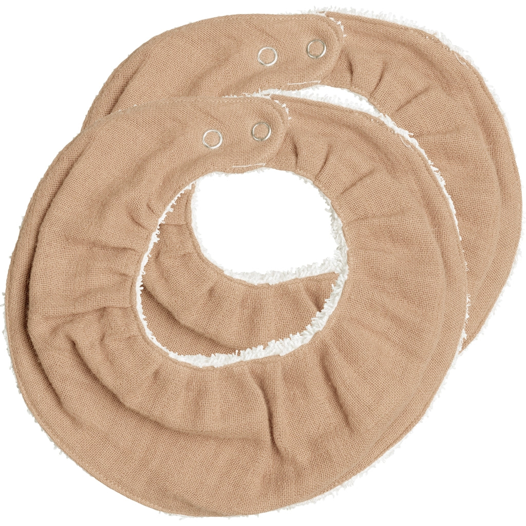 Fabelab Ruffle Bib - Dusty Rose - 2 pack Hagesmække og savlesmække Dusty Rose