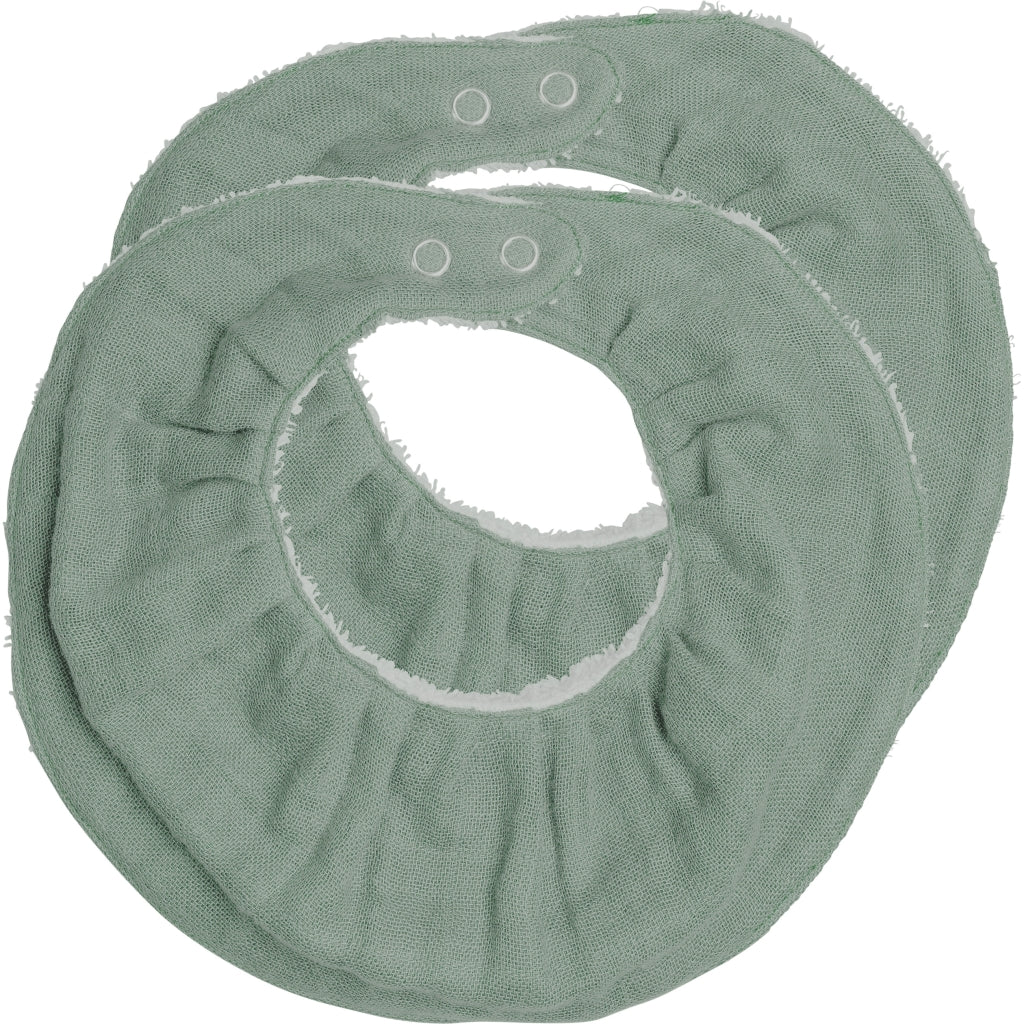 Fabelab Ruffle Bib - Eucalyptus - 2 pack Hagesmække og savlesmække Eucalyptus