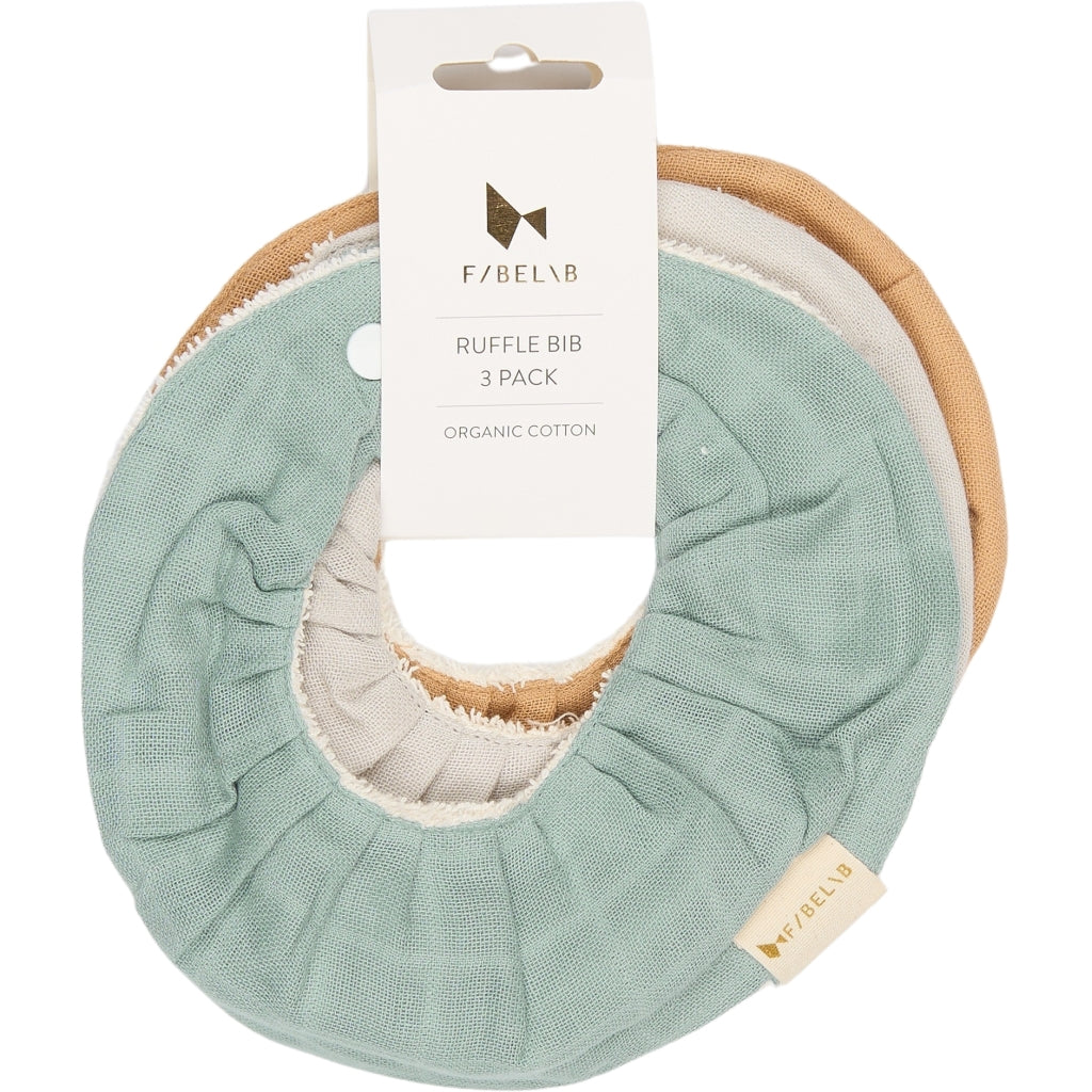Fabelab Ruffle Bib - Galaxy - 3 pack Hagesmække og savlesmække Cottage Blue