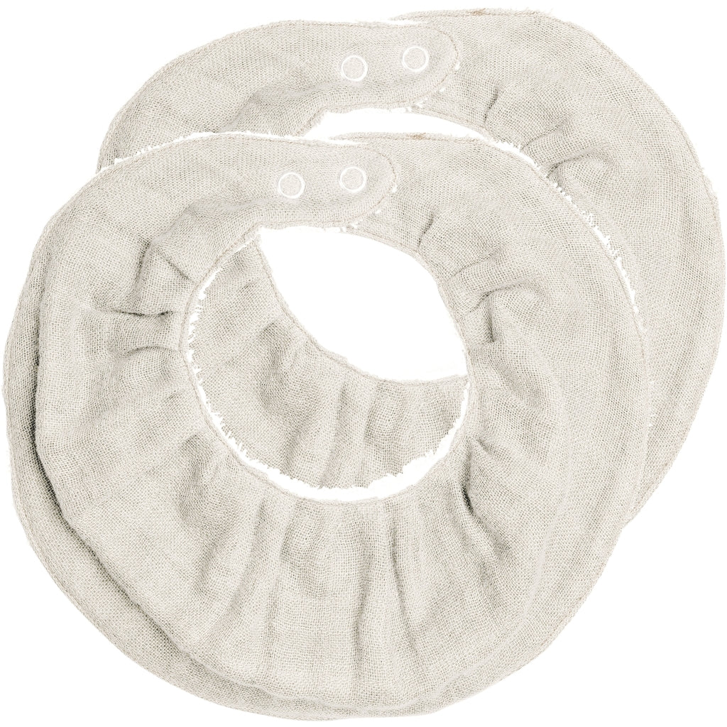 Fabelab Ruffle Bib - Natural- 2 pack Hagesmække og savlesmække Natural