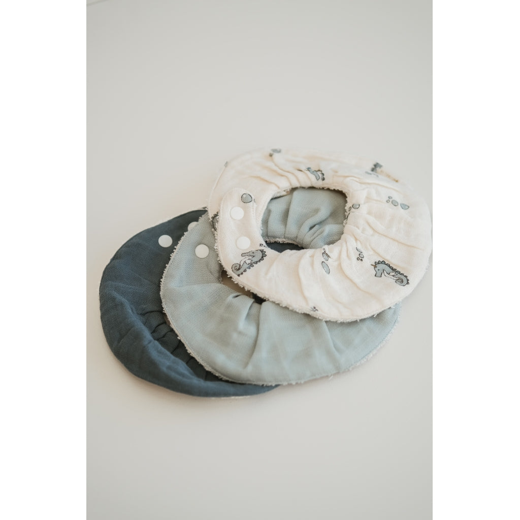 Fabelab Ruffle Bib 3-pack - Under The Sea Hagesmække og savlesmække Goblin Blue