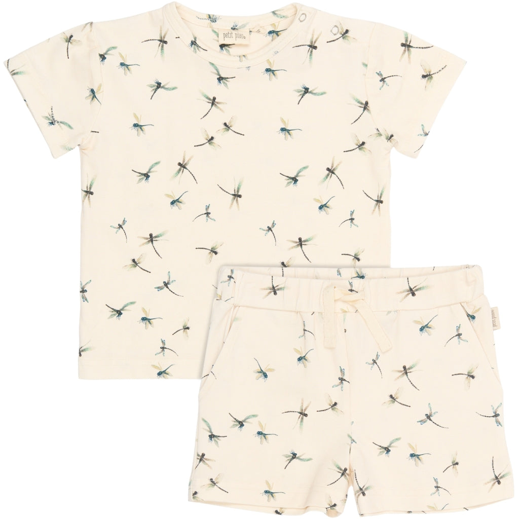PETIT PIAO S/S Set Printed Set Dragonfly