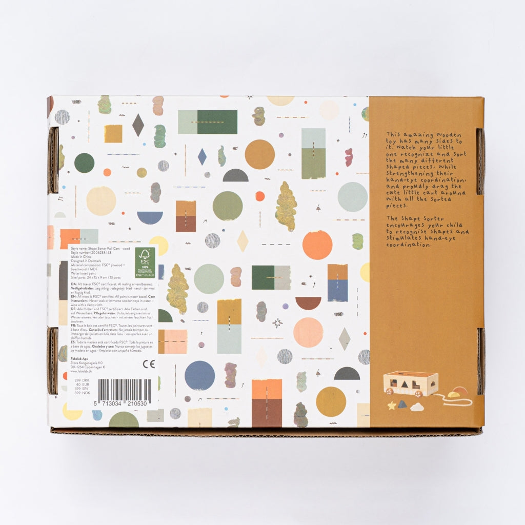 Fabelab Shape Sorter Pull Cart - Wood Wooden Toys