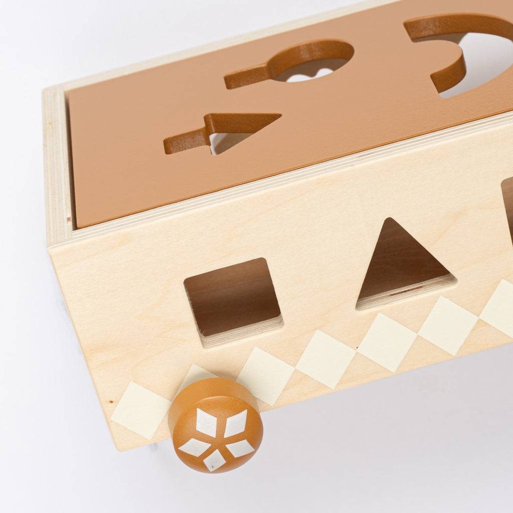 Fabelab Shape Sorter Pull Cart - Wood Wooden Toys Multi Colours
