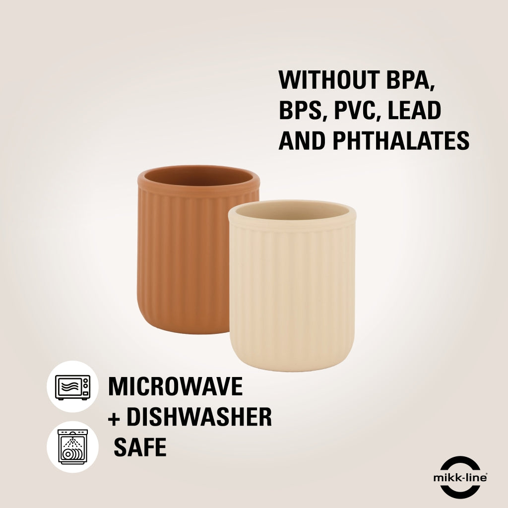 Mikk-Line Silikone Kopper (2 Pak) Tableware WhiteSwan/Brownsugar