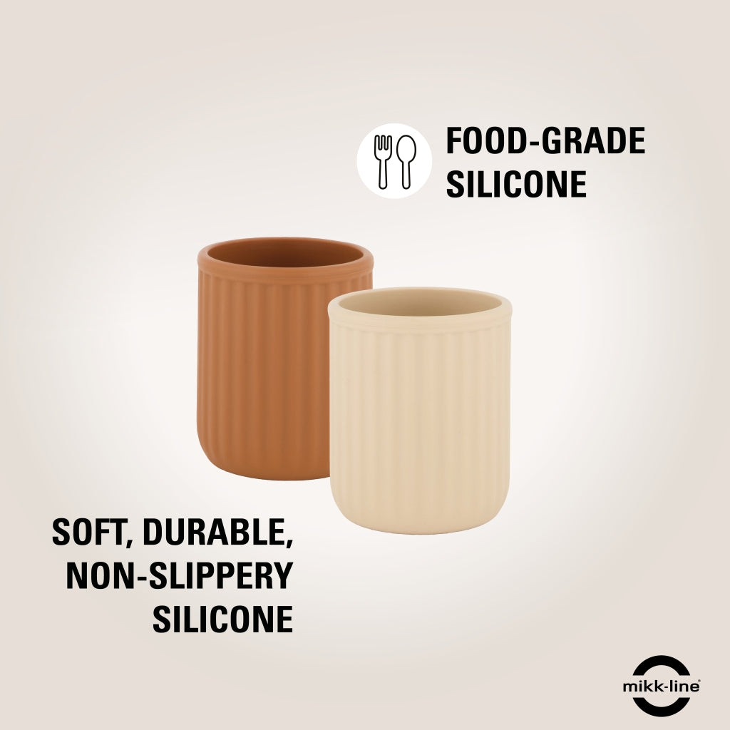 Mikk-Line Silikone Kopper (2 Pak) Tableware WhiteSwan/Brownsugar