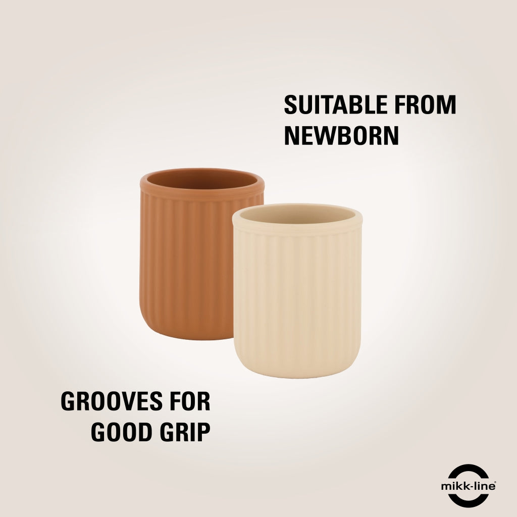 Mikk-Line Silikone Kopper (2 Pak) Tableware WhiteSwan/Brownsugar