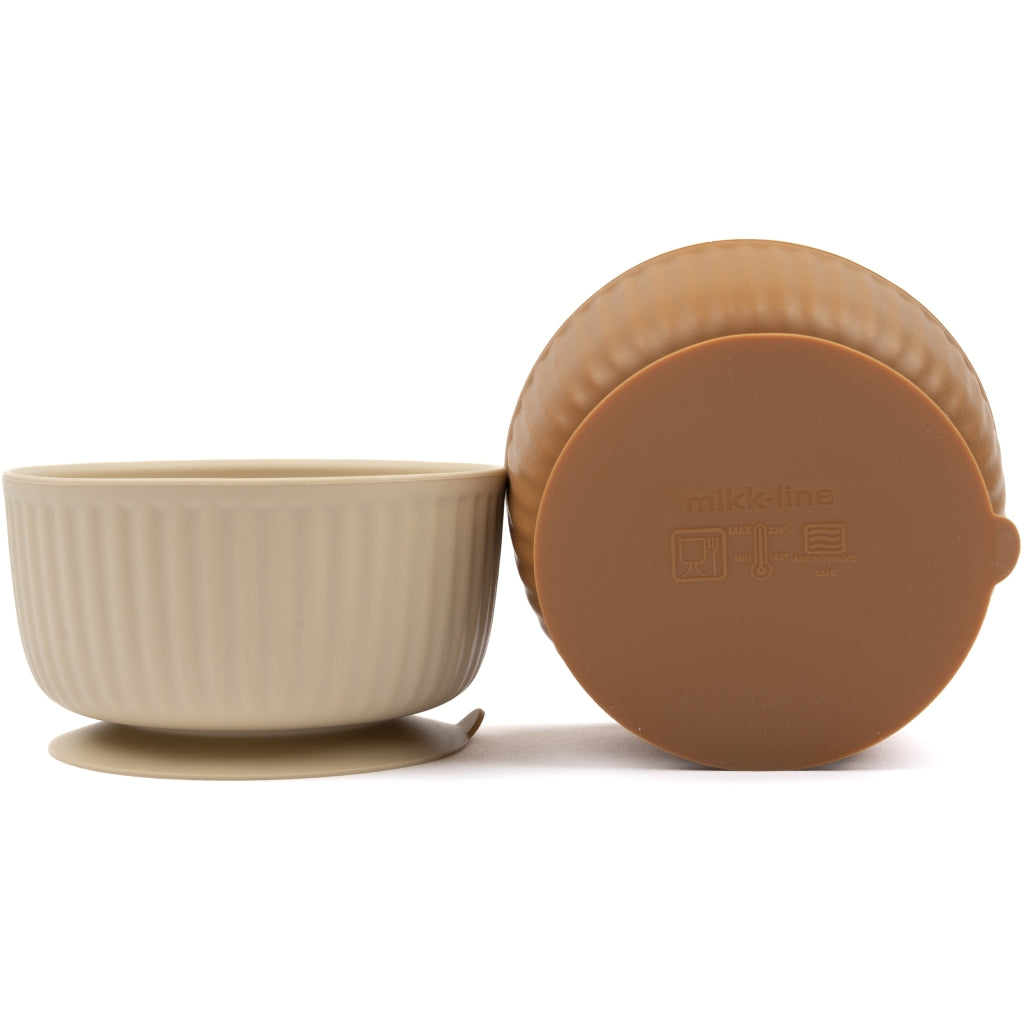 Mikk-Line Silikone Skåle (2 Pak) Tableware WhiteSwan/Brownsugar