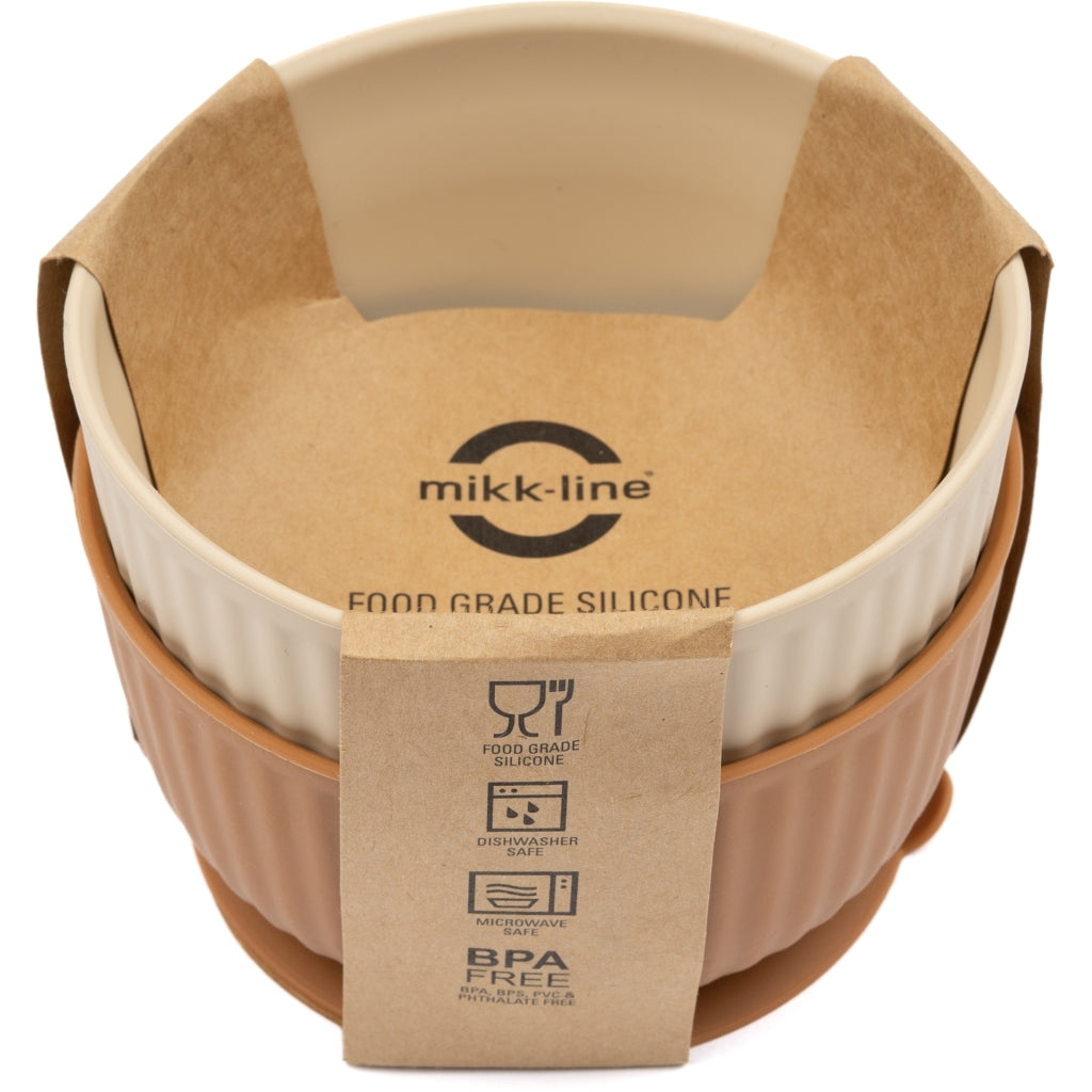 Mikk-Line Silikone Skåle (2 Pak) Tableware WhiteSwan/Brownsugar