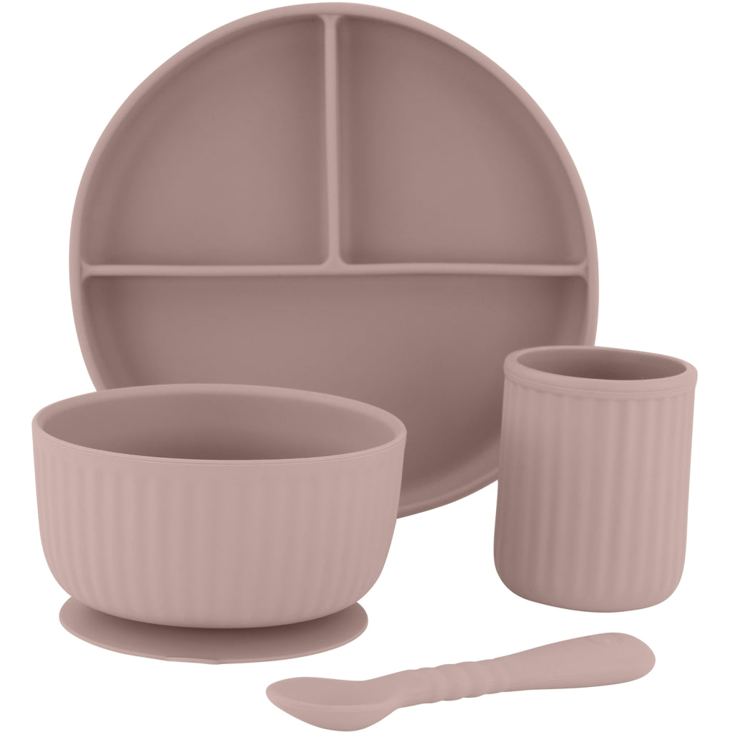 Mikk-Line Silikone Spisesæt Tableware Adobe Rose