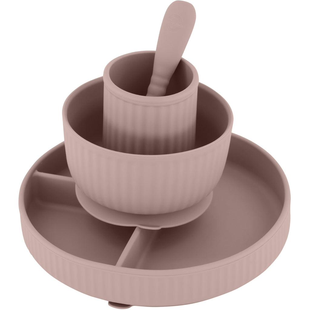 Mikk-Line Silikone Spisesæt Tableware Adobe Rose