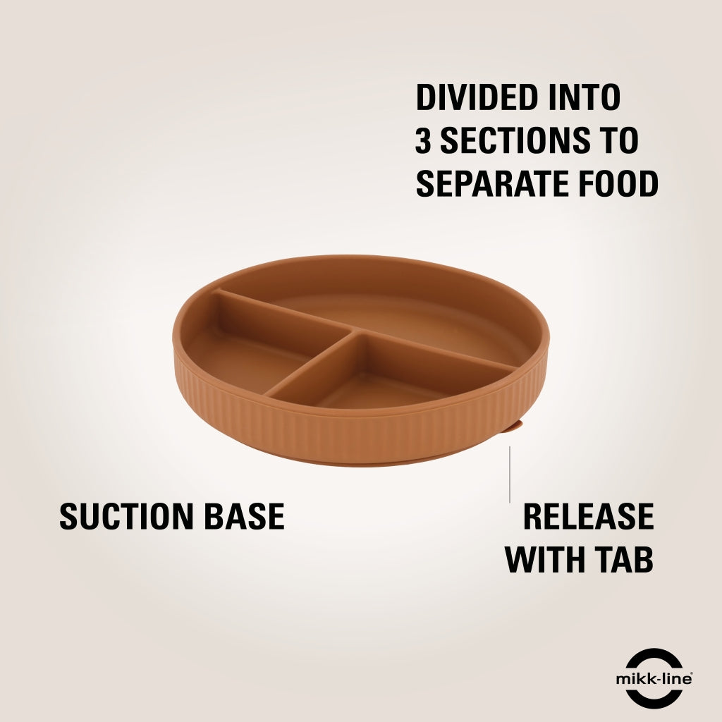 Mikk-Line Silikone Tallerken Tableware Brown sugar