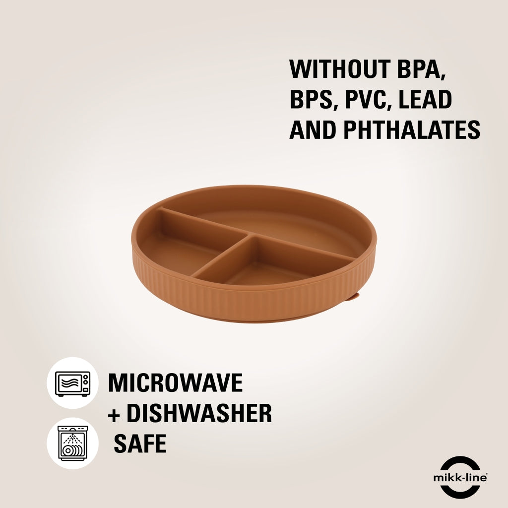 Mikk-Line Silikone Tallerken Tableware Brown sugar