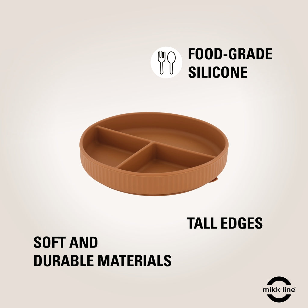 Mikk-Line Silikone Tallerken Tableware Brown sugar