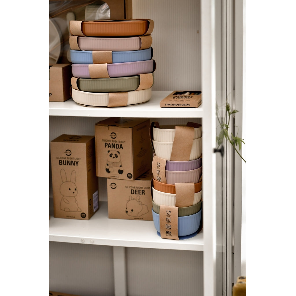 Mikk-Line Silikone Tallerken Tableware Faded Denim