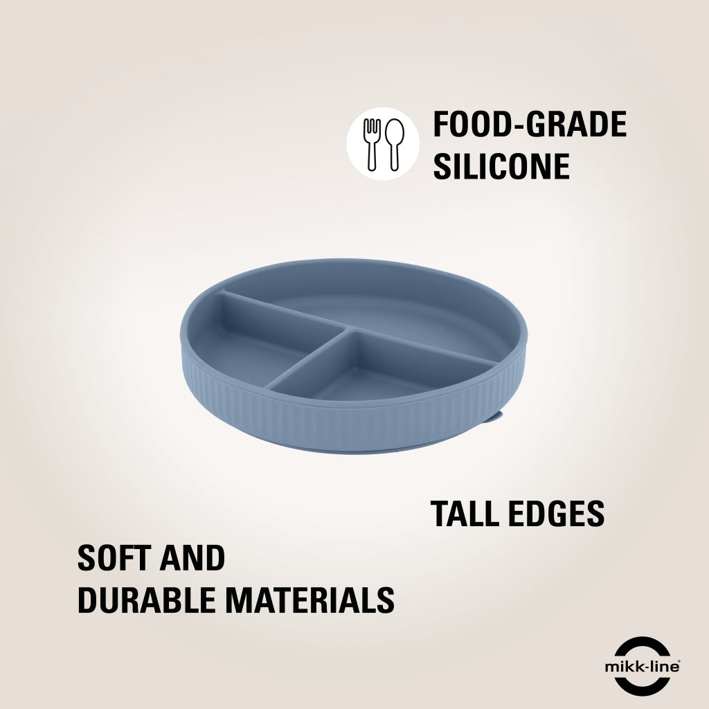 Mikk-Line Silikone Tallerken Tableware Faded Denim