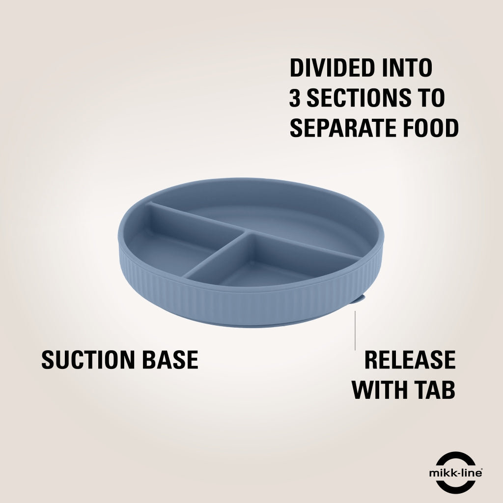 Mikk-Line Silikone Tallerken Tableware Faded Denim