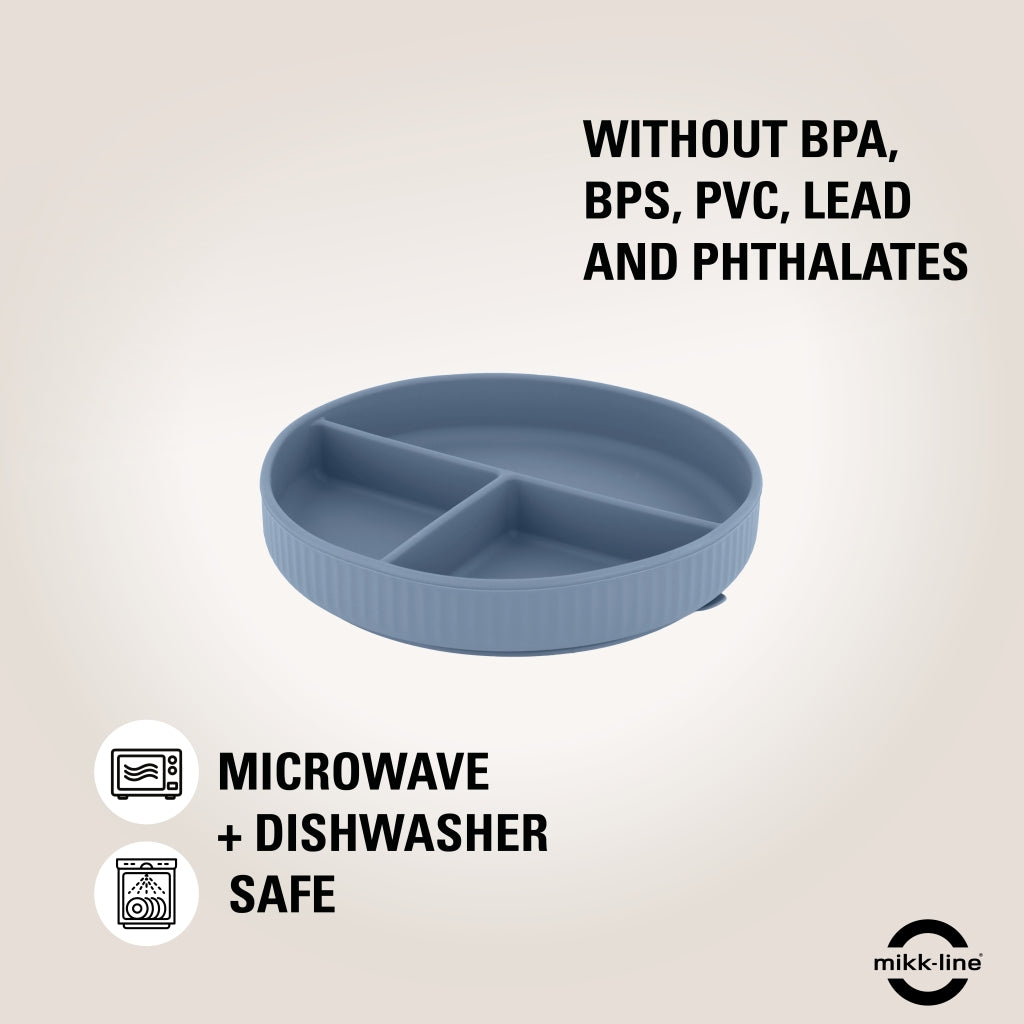 Mikk-Line Silikone Tallerken Tableware Faded Denim